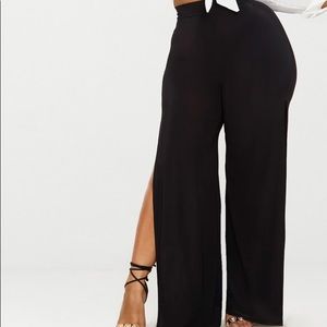 Black Wide Leg Slinky Pants